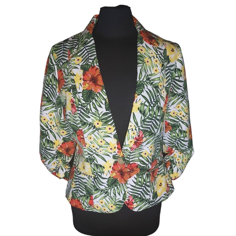 XOXO Tropical Floral Blazer Jacket